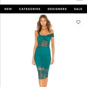 Green mesh see through on belly dress
